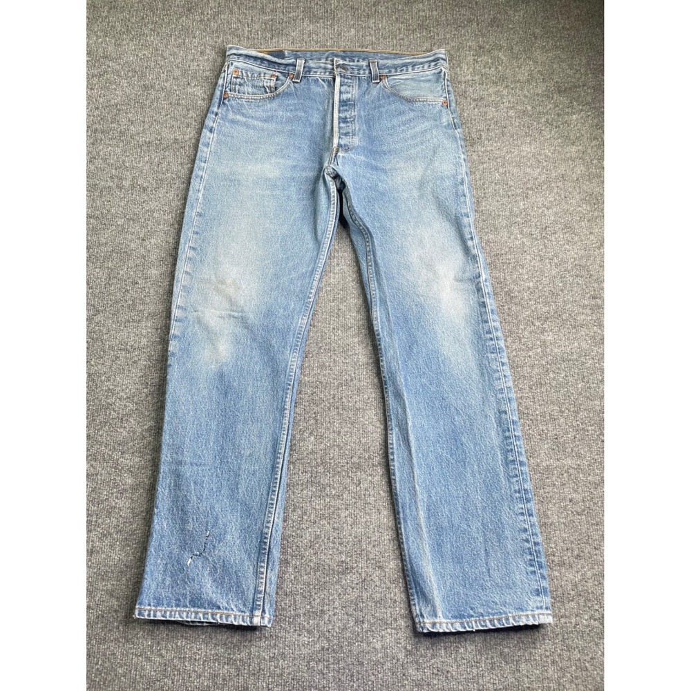 Levi's 501xx Jeans Mens 35x33 Blue Vintage Made in USA Straight Leg Light Wash